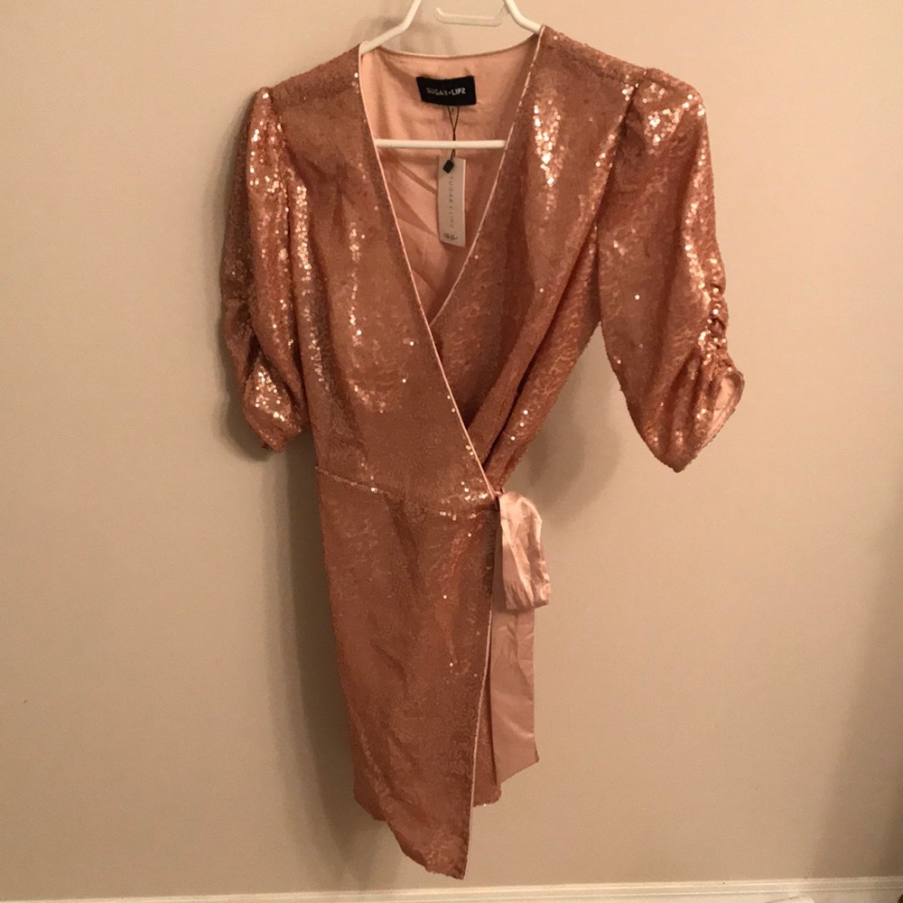 Sequin Wrap Dress